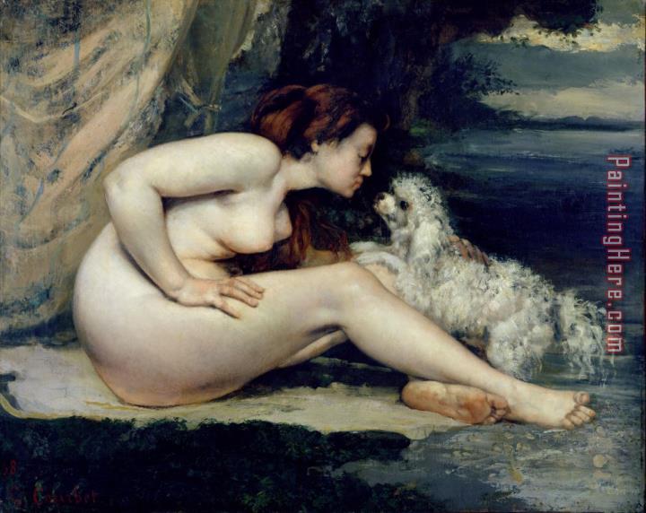Gustave Courbet Female Nude with a Dog